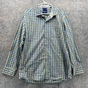 Tommy Bahamas Shirt Men Large Adult Blue Casual Button Down Outdoor Check Dress